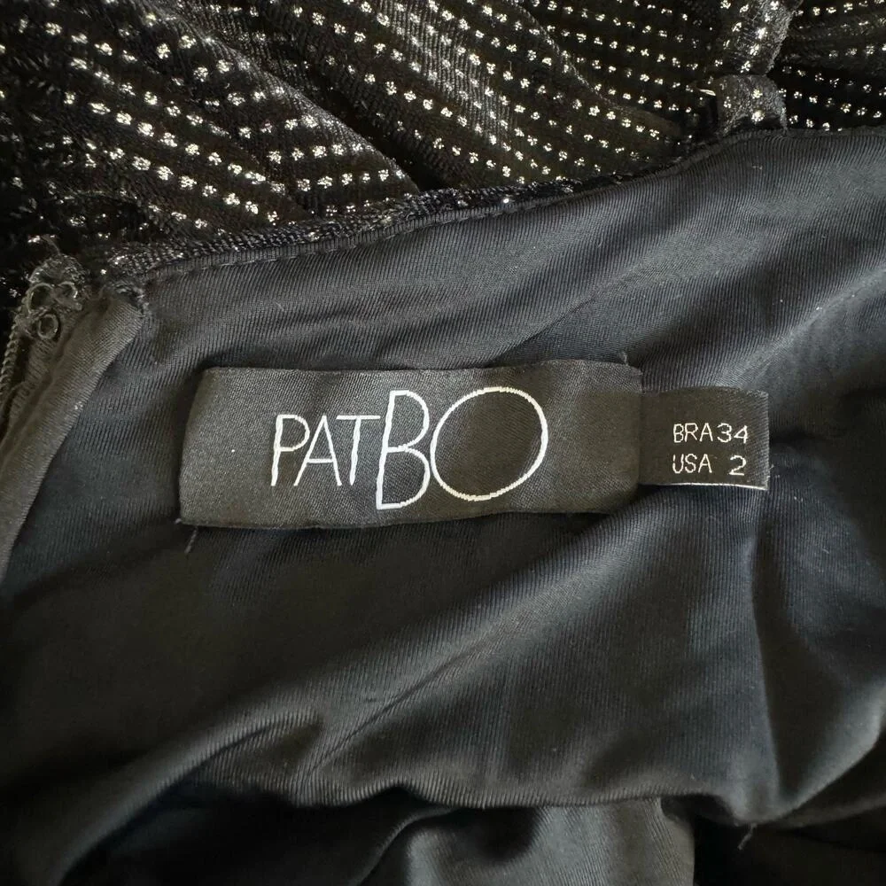 PatBo Jumpsuit Wide Leg Flowy Black Sparkly Velvet Size 2 - Picture 7 of 12